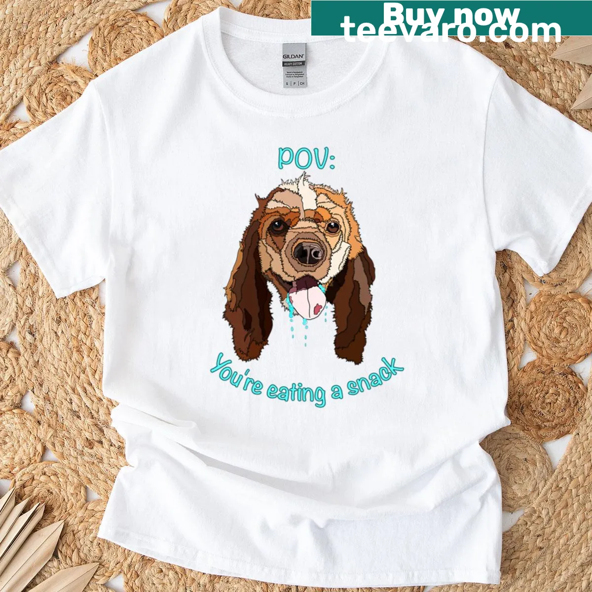 Cocker Spaniel meme graphic on a humorous t-shirt — on a men's t-shirt