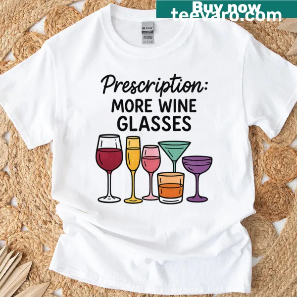 Funny wine quote t-shirt with playful typography design