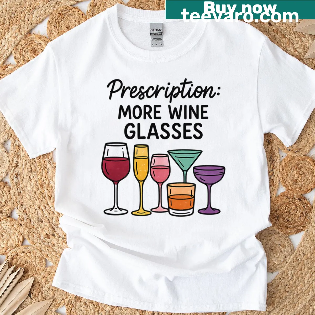 Funny wine quote t-shirt with playful typography design — on a men's t-shirt