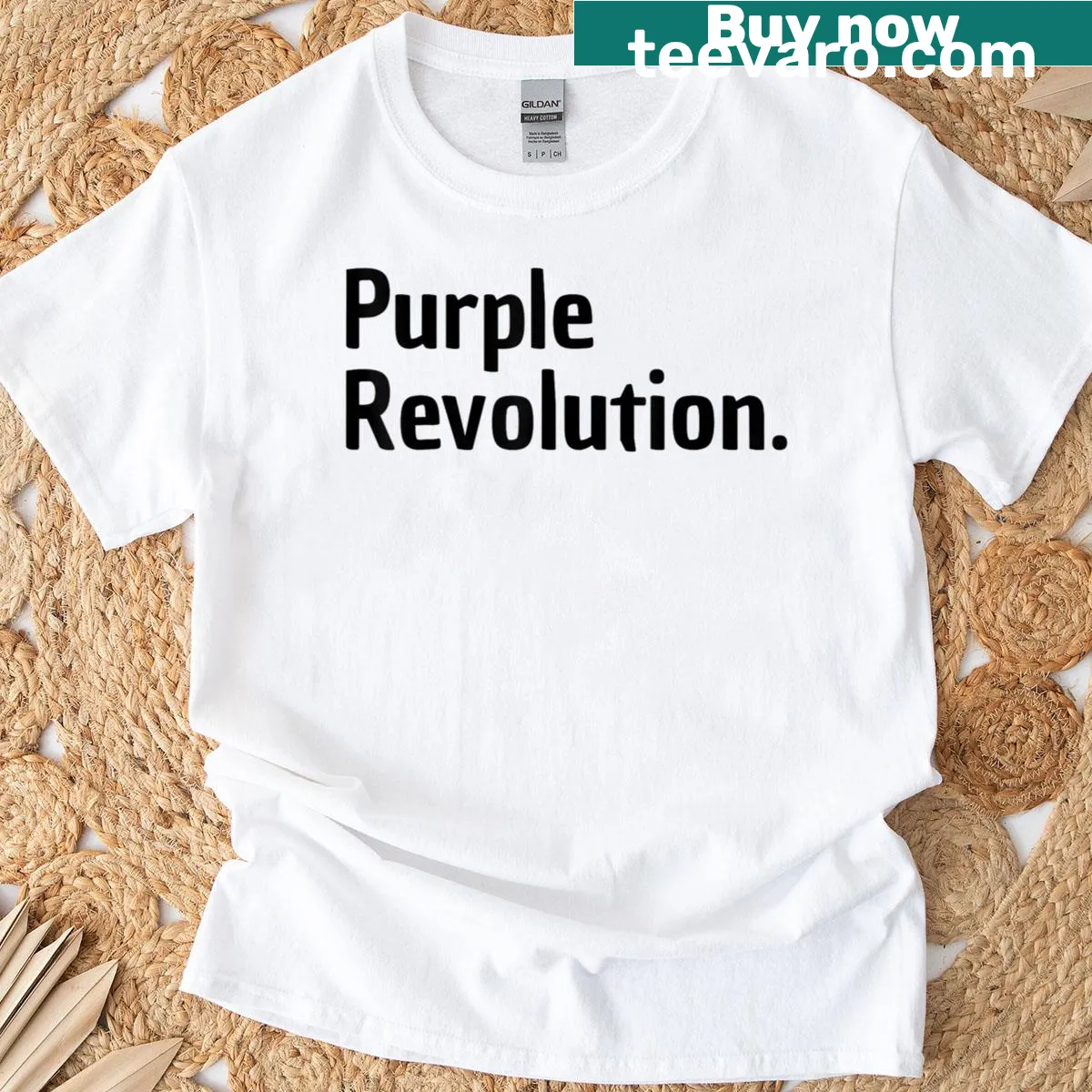 Bold typography design on Purple Revolution T-shirt expressing individuality — on a men's t-shirt