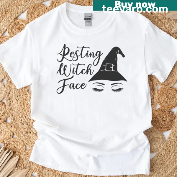 Funny t-shirt with 'Resting Witch Face' text design