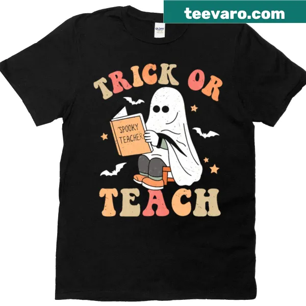 Ghost graphic T-shirt with Halloween theme