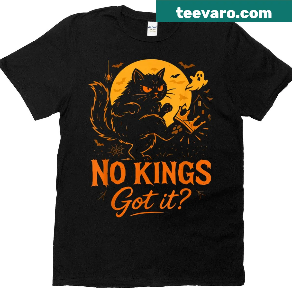 Patriotic T-shirt with 'We The People No Kings Got It' text — on a men's t-shirt