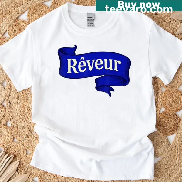 Vintage-distressed T-shirt celebrating school spirit with the phrase 'Reveur House Of Dreamers'