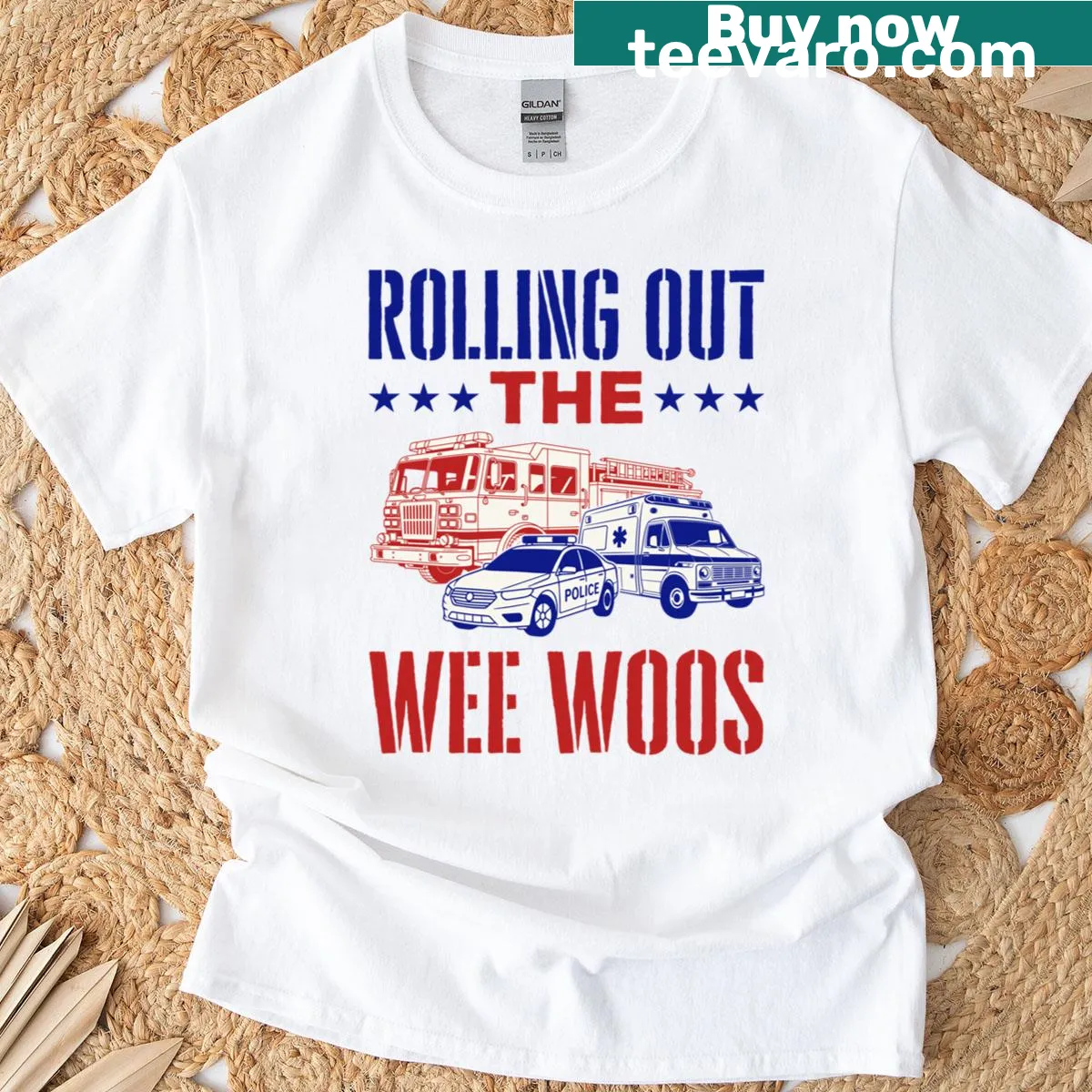 T-shirt with the phrase 'Rolling Out The Wee Woos' — on a men's t-shirt