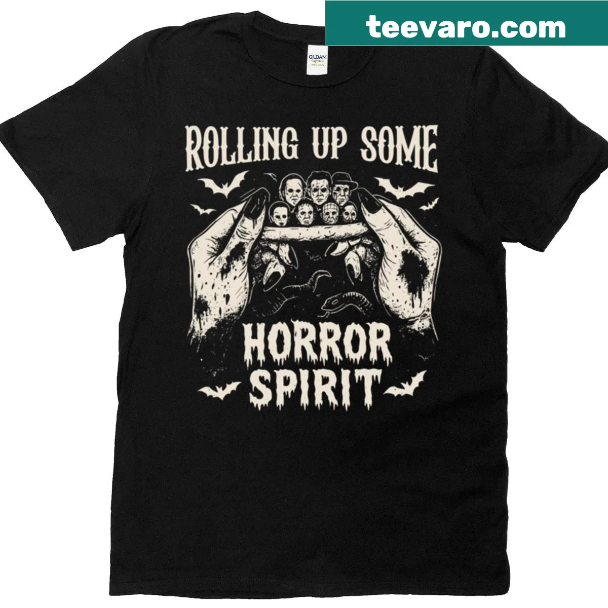 Horror-themed graphic T-shirt with edgy design — on a men's t-shirt