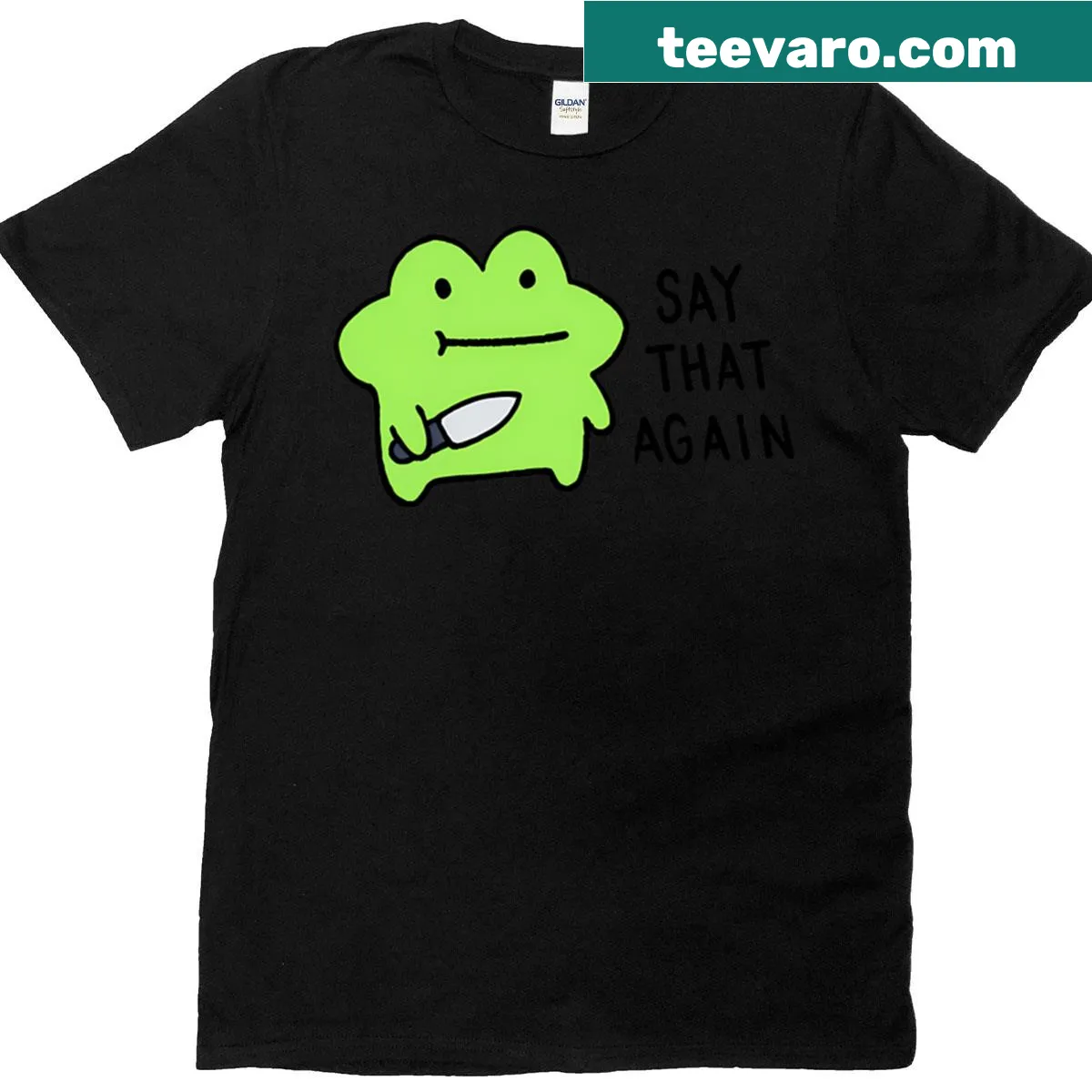 Cute frog t-shirt featuring a cartoon frog design for kids — on a men's t-shirt