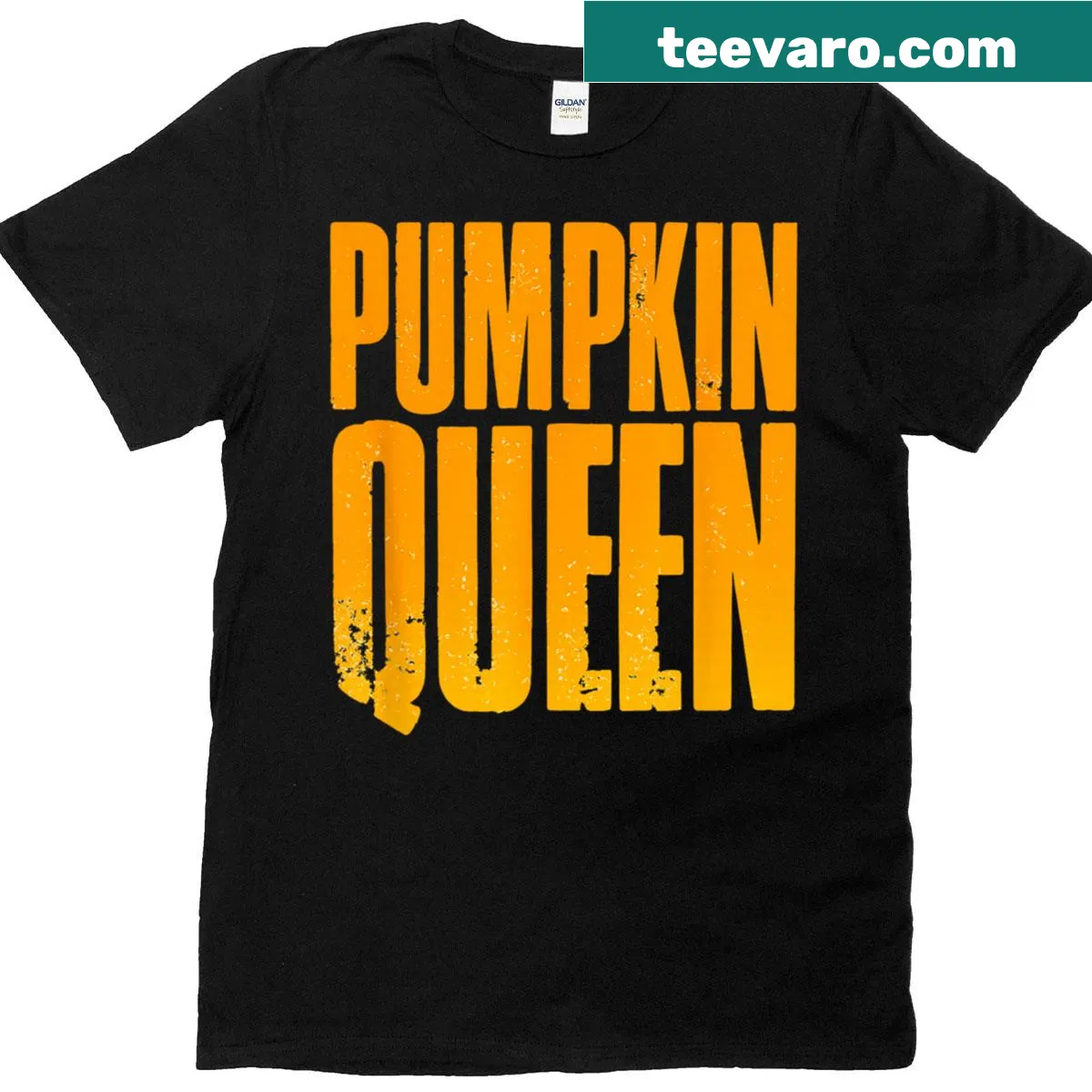 Whimsical pumpkin queen illustration on a Halloween T-shirt — on a men's t-shirt