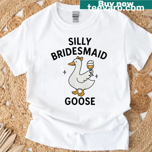 Cartoon goose design on a fun bachelorette party T-shirt