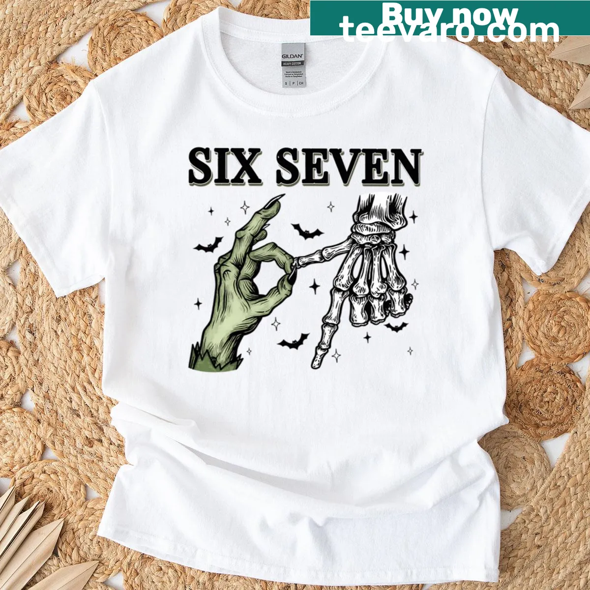 Spooky Syllables Halloween teacher graphic T-shirt — on a men's t-shirt