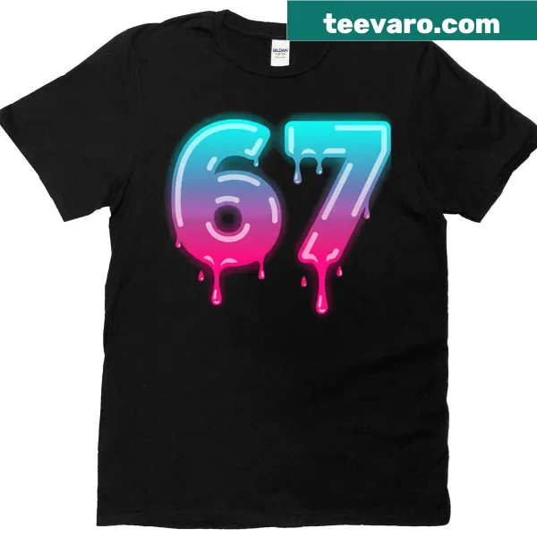 Meme-inspired T-shirt featuring the six seven design