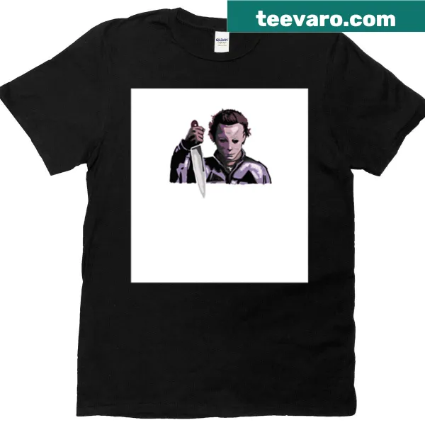 Slasher-themed T-shirt featuring bold illustrations