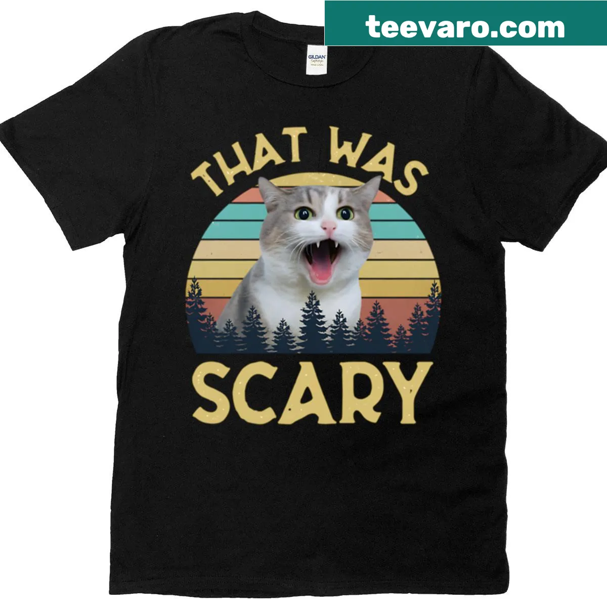 Vintage-style T-shirt with a funny cat meme design — on a men's t-shirt
