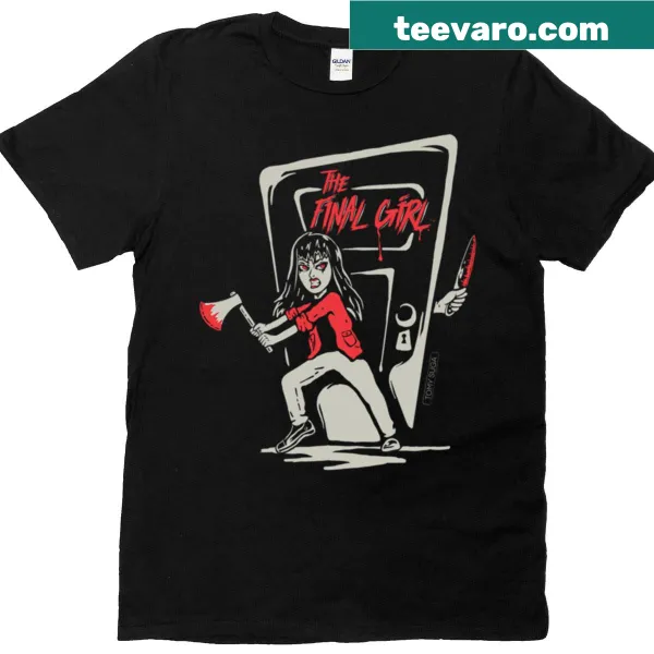 Edgy T-shirt featuring bold typography celebrating the Final Girl trope.