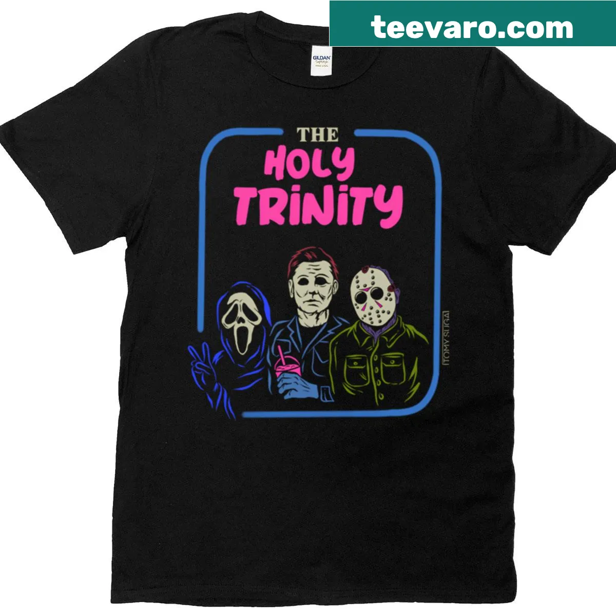 Elegant typography design representing the Holy Trinity — on a men's t-shirt