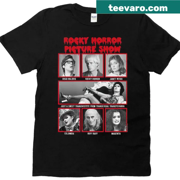 Rocky Horror Picture Show yearbook group shot graphic T-shirt