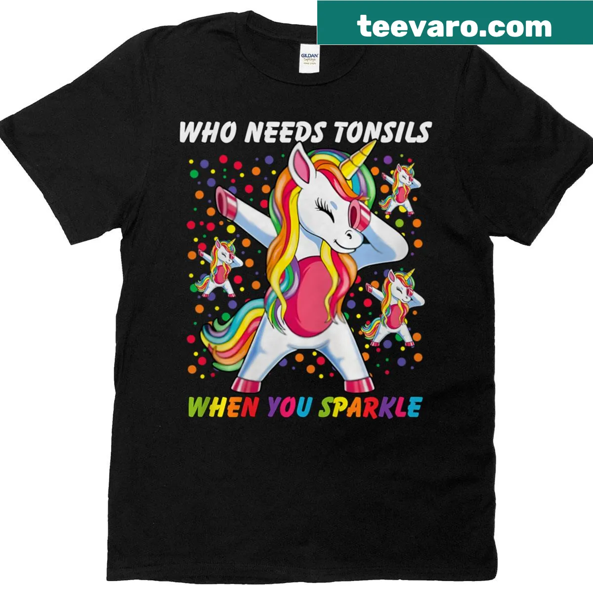 Cartoon design celebrating tonsil surgery recovery for girls — on a men's t-shirt