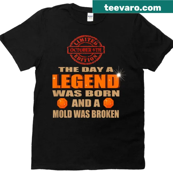 Birthday T-shirt celebrating October 6th with fun graphics
