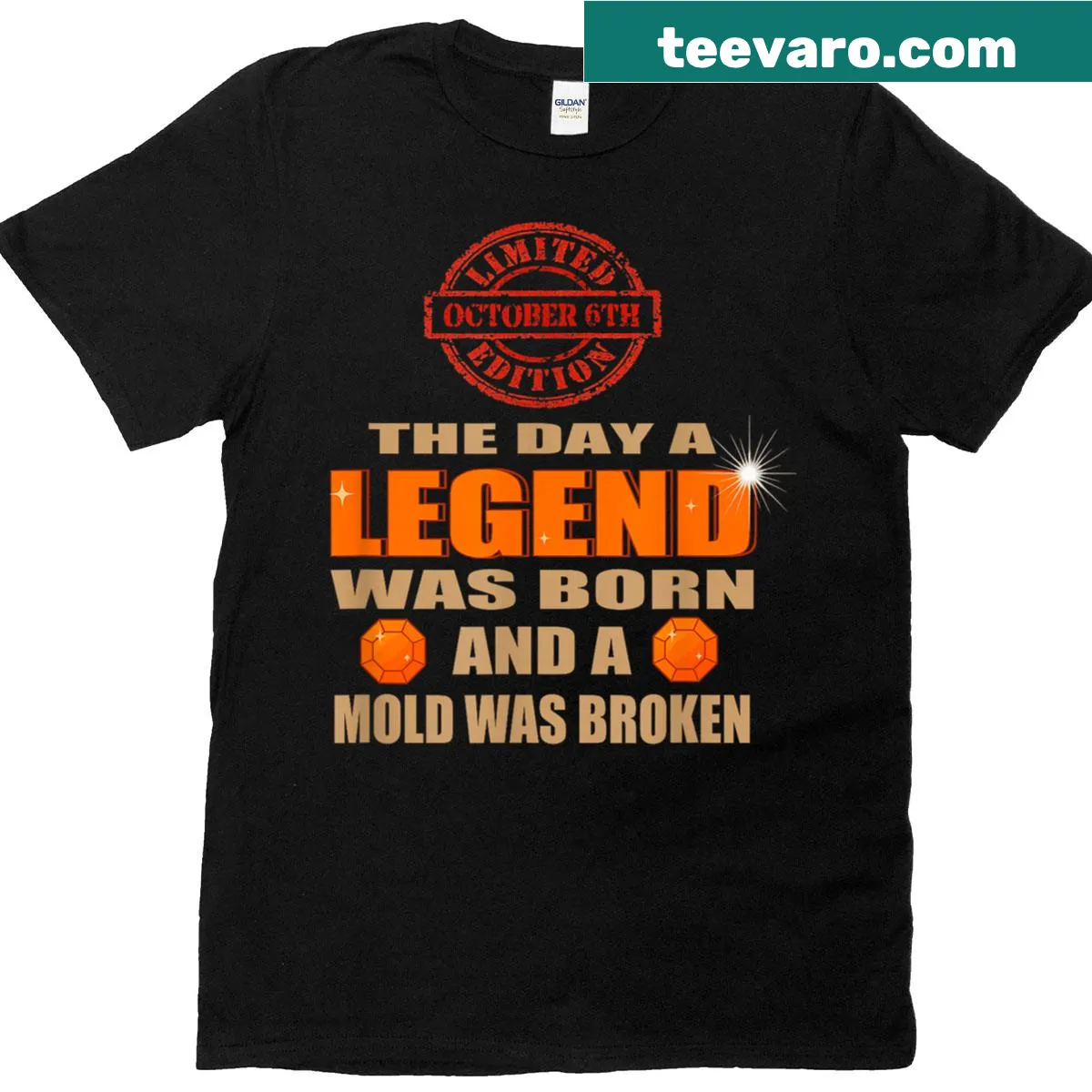 Birthday T-shirt celebrating October 6th with fun graphics — on a men's t-shirt