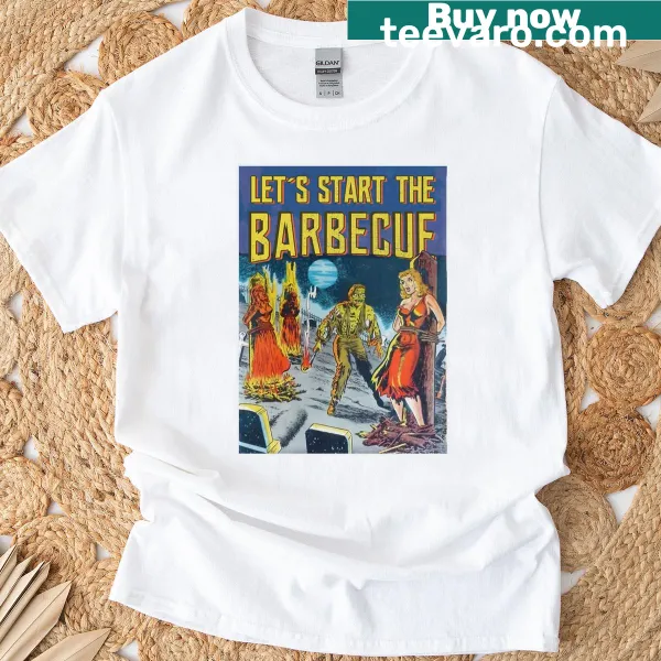 Vintage BBQ zombie graphic on an oversized Halloween t-shirt