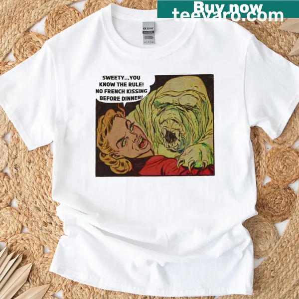 Vintage horror-style tardigrade monster graphic t-shirt