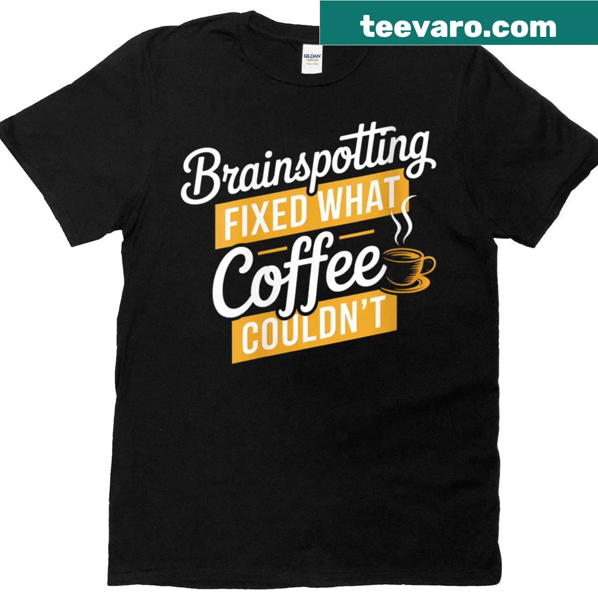 Clever neuroscience-themed t-shirt for women with brainspotting design — on a men's t-shirt