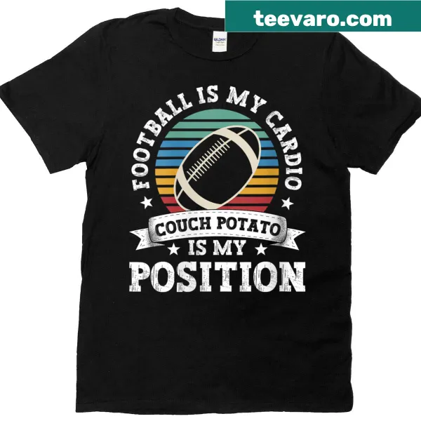 Funny t-shirt with 'Football Is My Cardio' text for sports enthusiasts