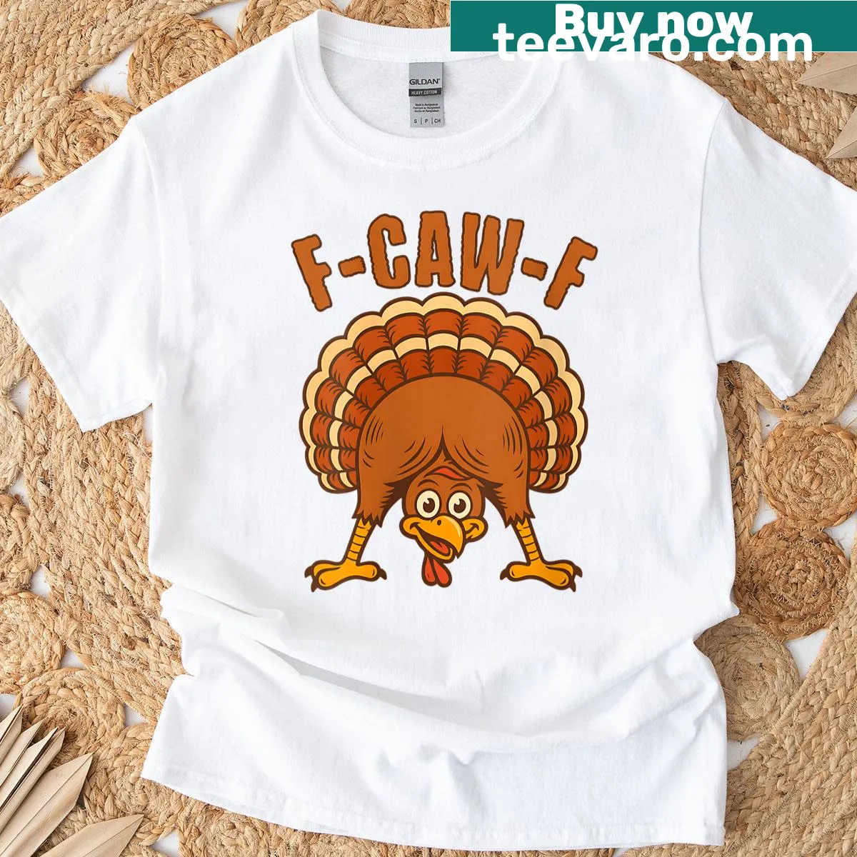 Humorous turkey-themed Thanksgiving T-shirt with funny text — on a men's t-shirt