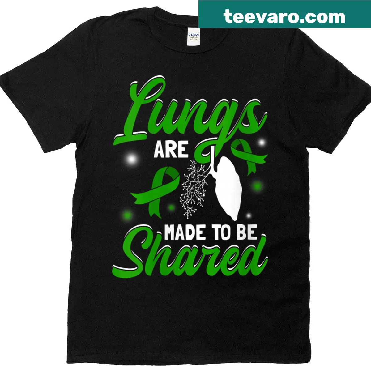 Lung donor awareness t-shirt for women with bold graphic design — on a men's t-shirt