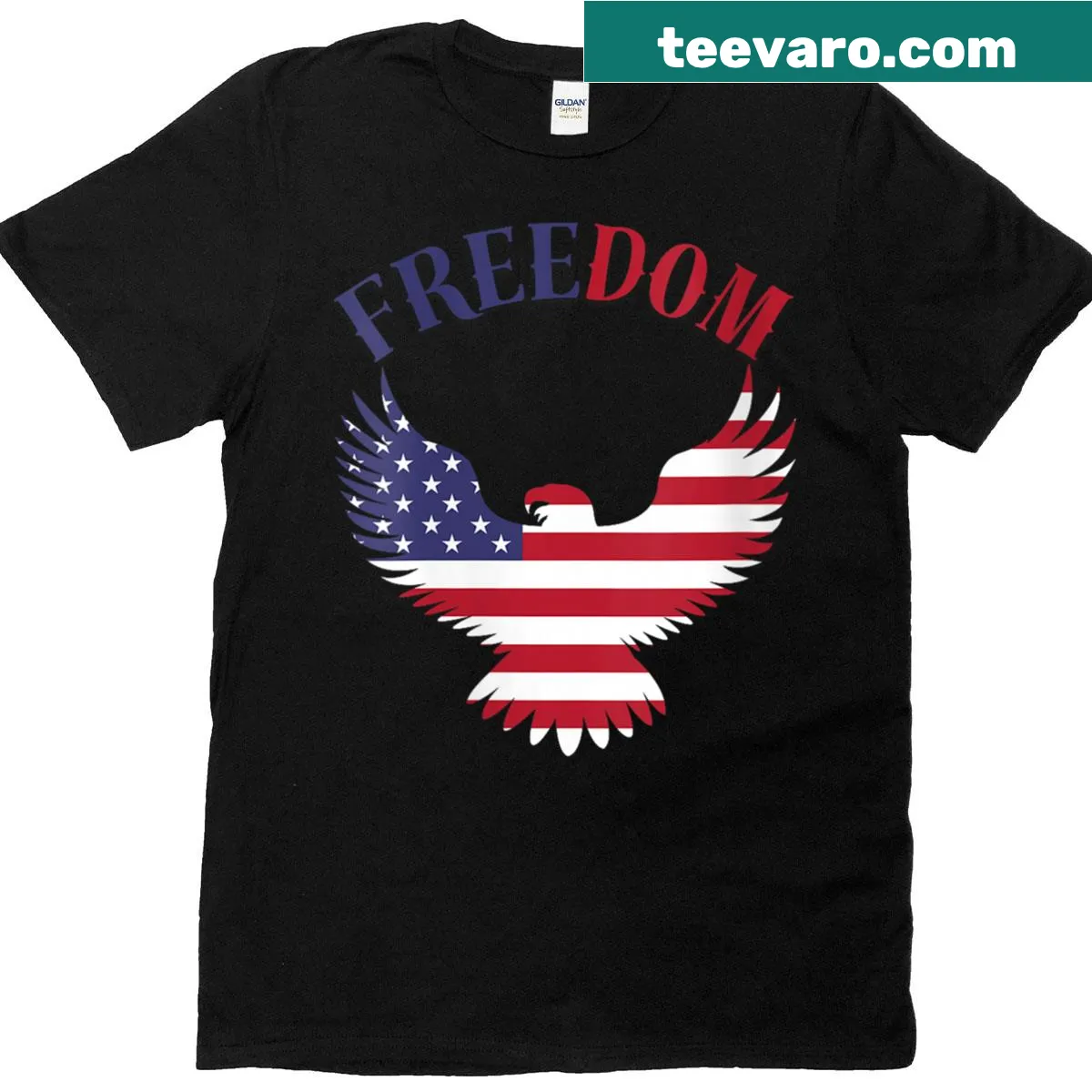 Patriotic T-shirt with bold freedom message — on a men's t-shirt
