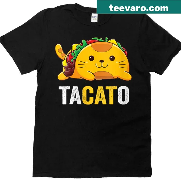Playful taco cat graphic on T-shirt
