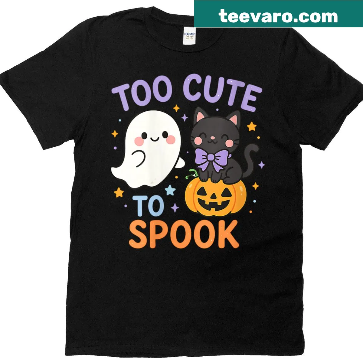 Cute ghost cat illustration for Halloween on a kids t-shirt — on a men's t-shirt