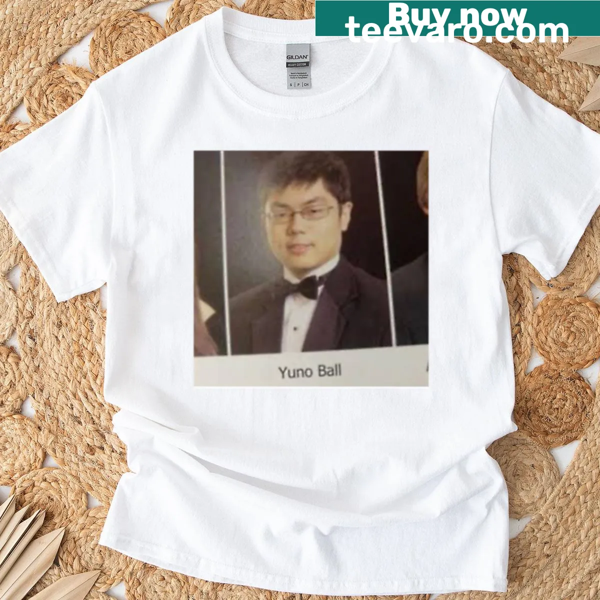 Oversized t-shirt featuring 'You Know Ball' meme graphic — on a men's t-shirt