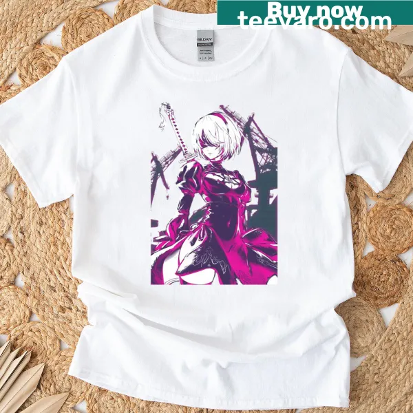 2B character design T-shirt from Nier: Automata