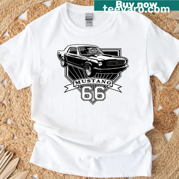 Vintage T-shirt featuring a '66 Mustang Coupe illustration