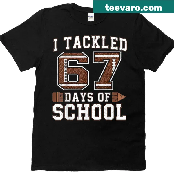 Funny '67 Days Of School' meme T-shirt for kids.