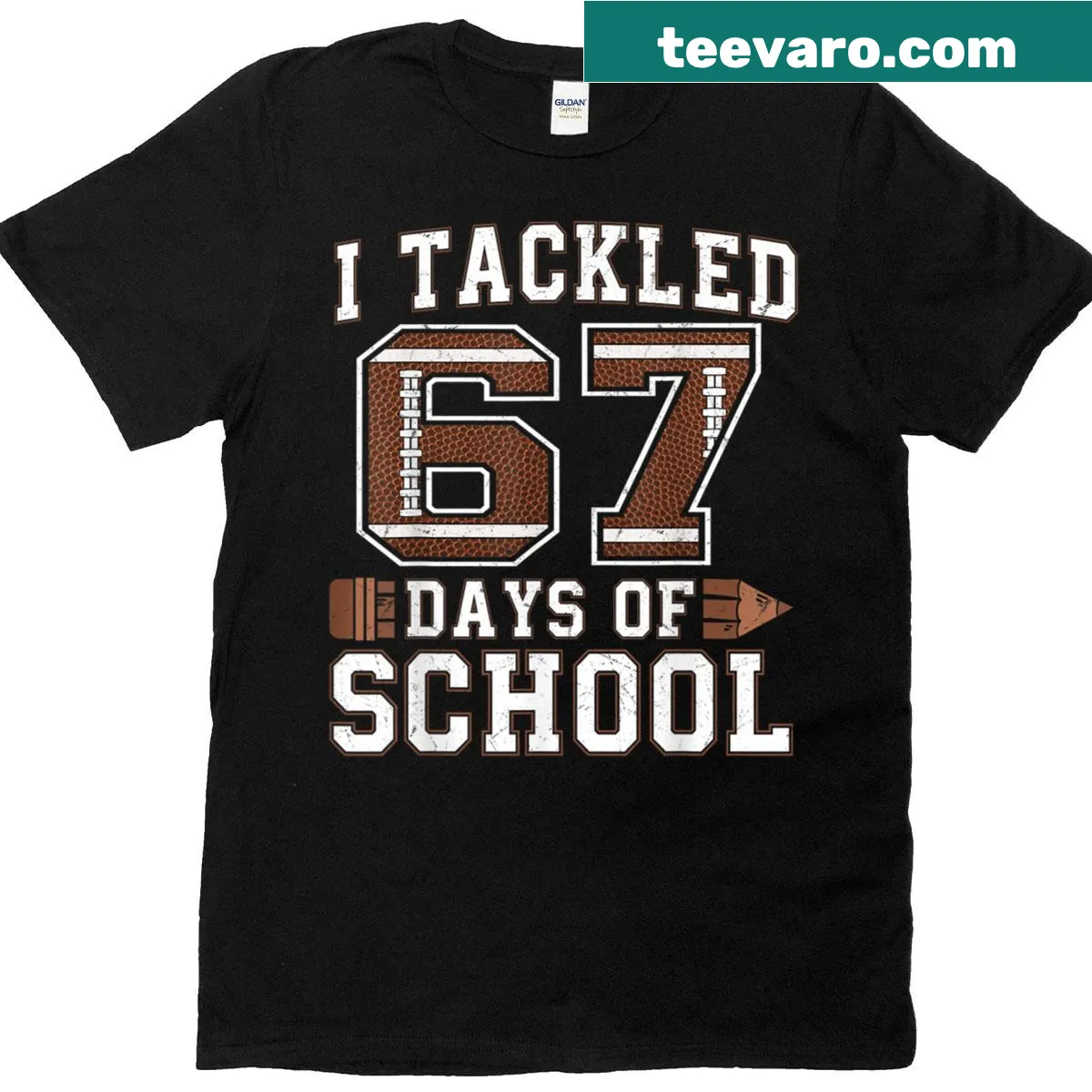 Funny '67 Days Of School' meme T-shirt for kids. — on a men's t-shirt