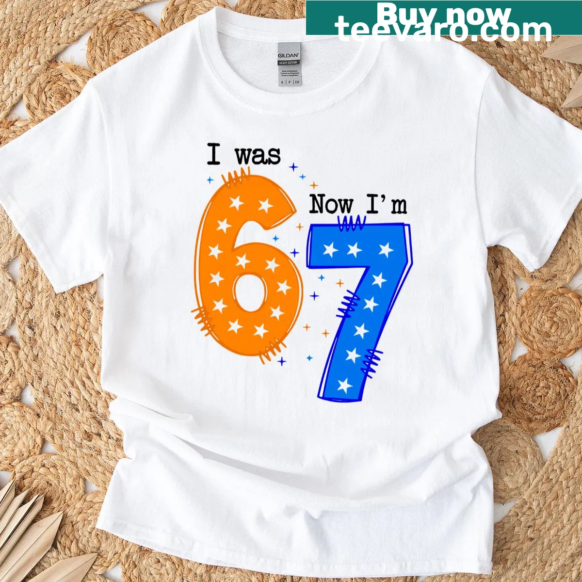 Birthday T-shirt for a 7-year-old girl celebrating her birthday — on a men's t-shirt