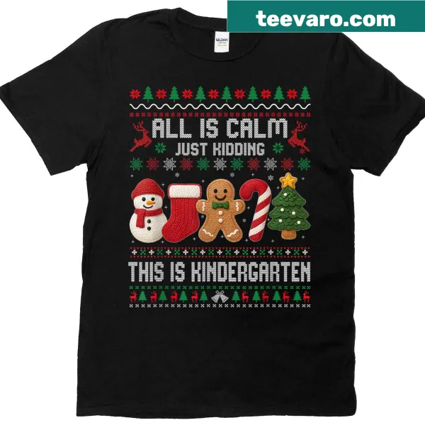 Funny kindergarten teacher T-shirt with text humor