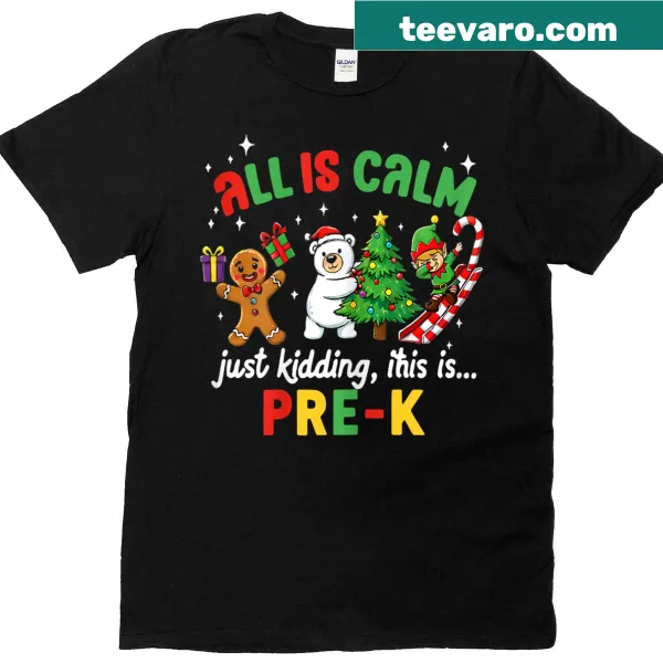 Funny Christmas t-shirt for kids with whimsical Pre-k design