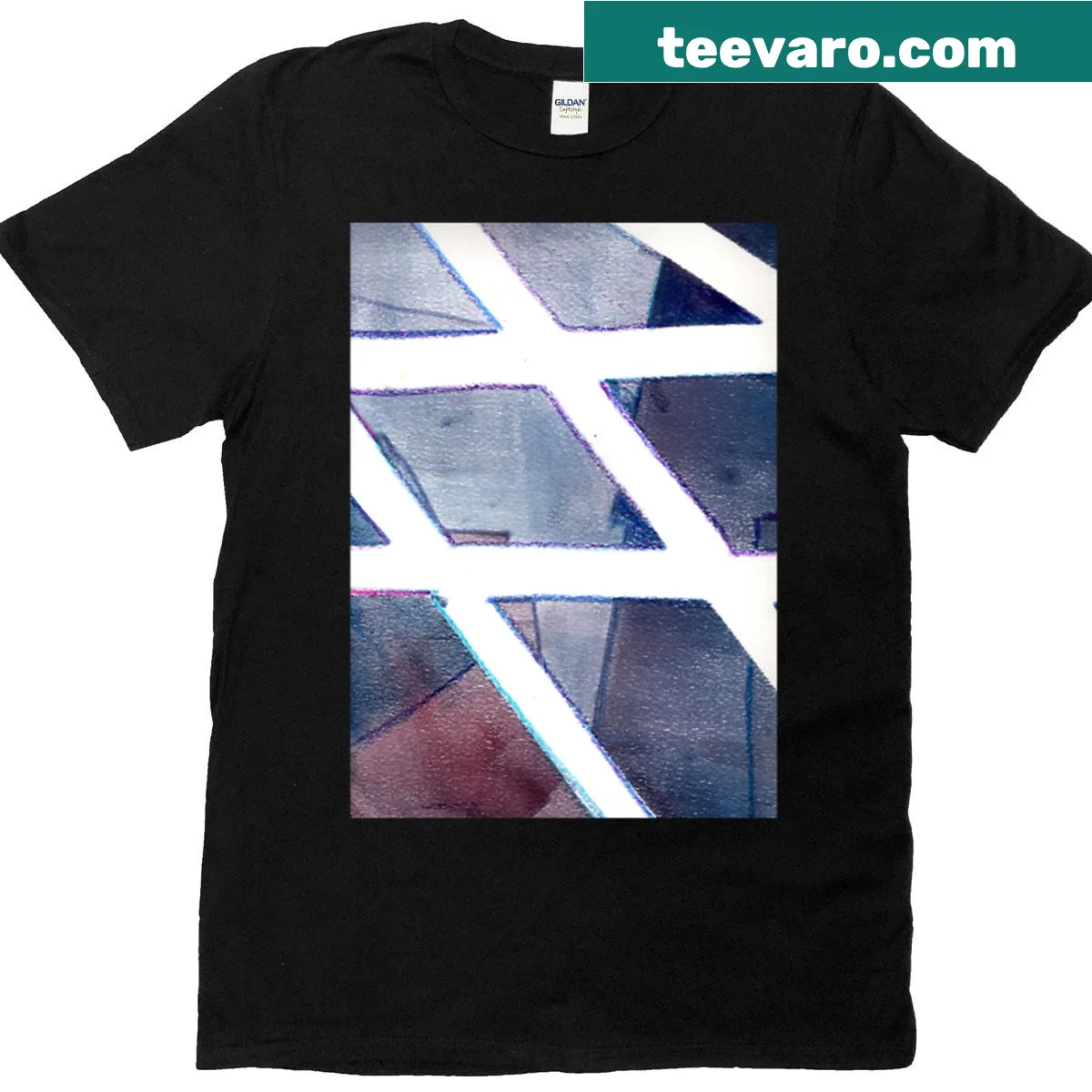 Abstract typography t-shirt illustrating the theme of choice at a crossroads — on a men's t-shirt