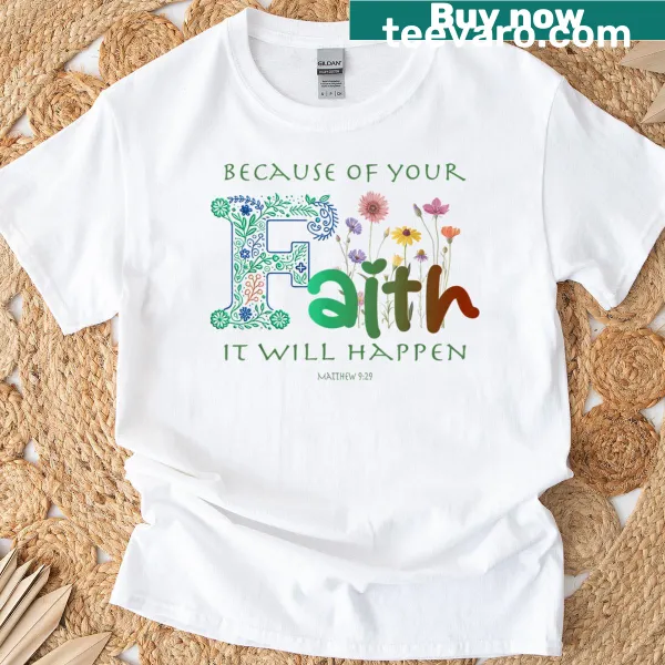 Floral design T-shirt with inspirational scripture