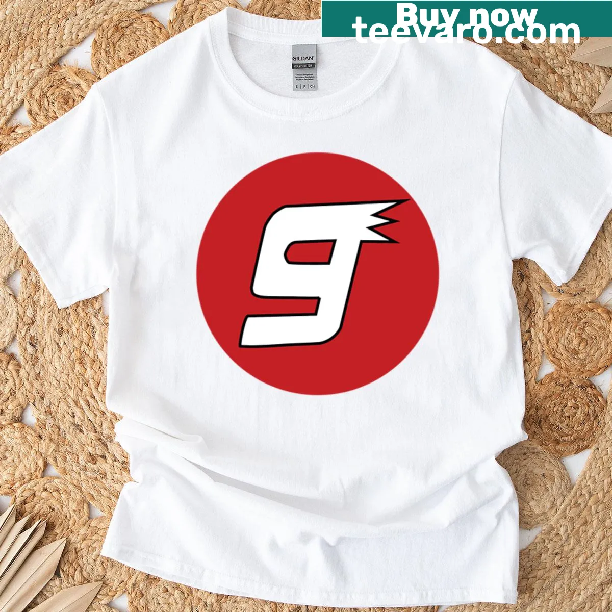 Bill Elliot NASCAR T-shirt featuring Number 9 car design — on a men's t-shirt