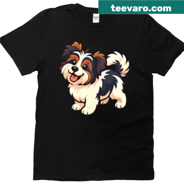 Cartoon illustration of a Biewer Terrier