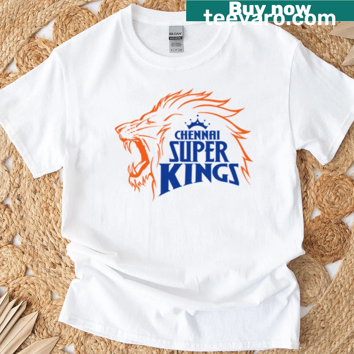 Chennai Super Kings logo printed on T-shirt for IPL fans — on a men's t-shirt