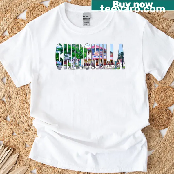 Illustrated chinchilla representing Darling Downs on a T-shirt
