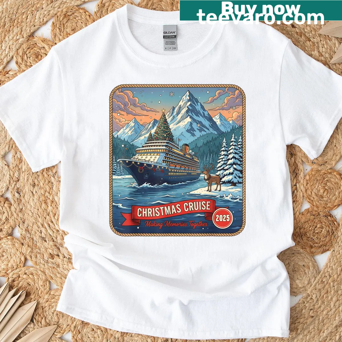 Christmas cruise themed t-shirt celebrating holiday memories — on a men's t-shirt