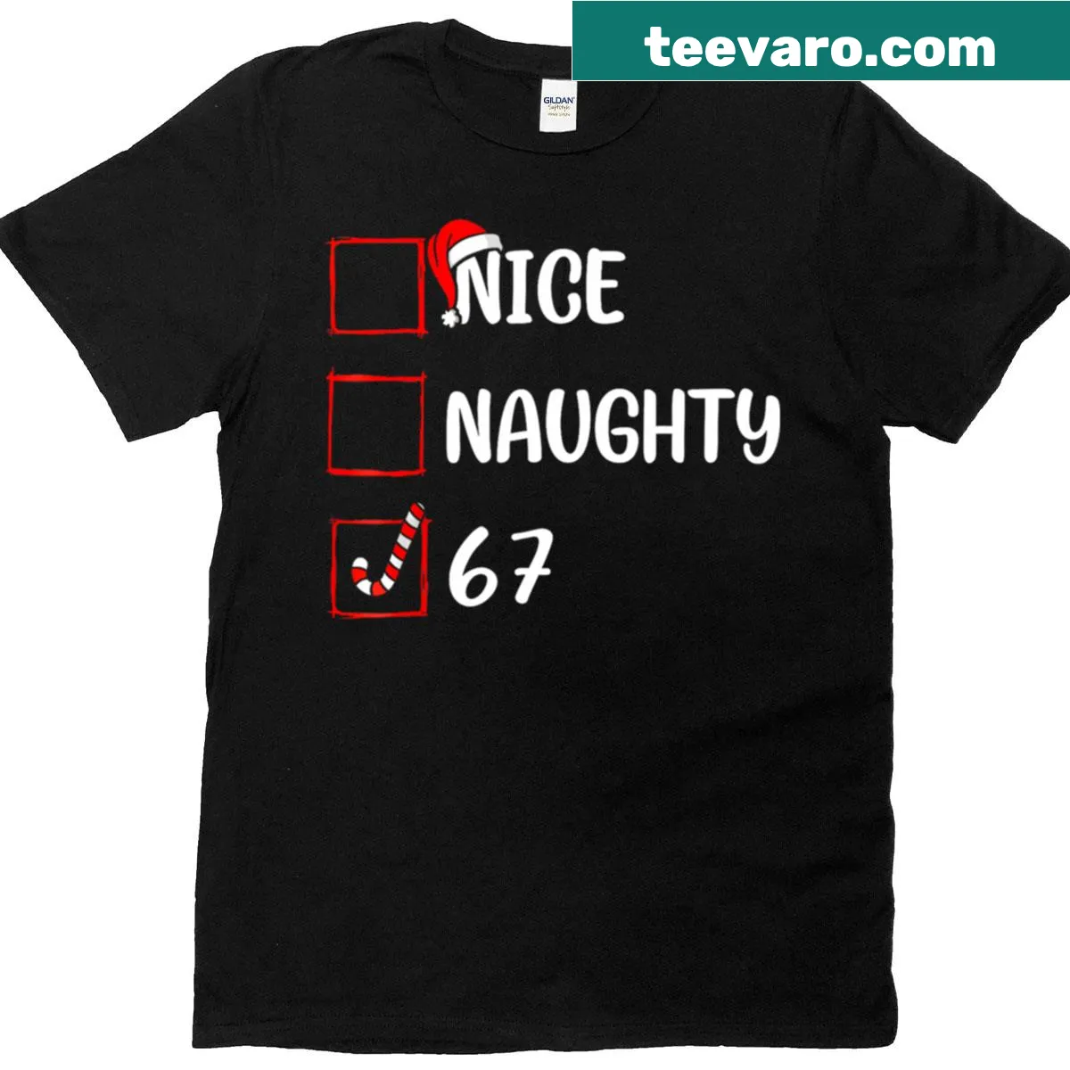 Vintage-style Santa graphic with humorous quote on Christmas t-shirt — on a men's t-shirt