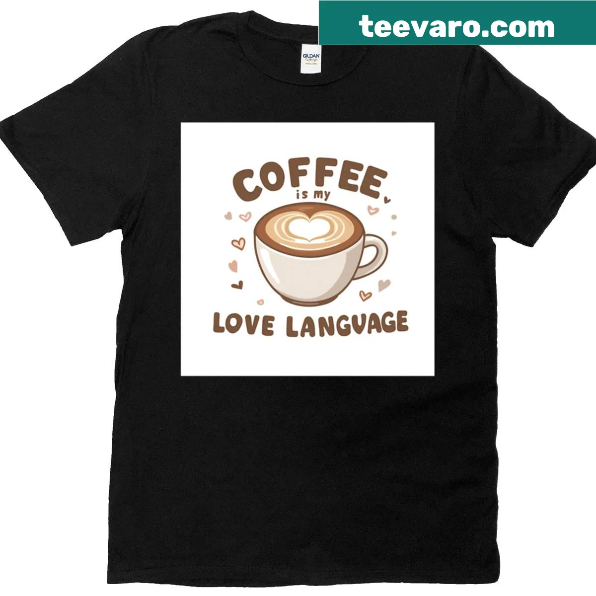 Cute coffee quote design on a t-shirt that says Coffee Is My Love Language — on a men's t-shirt