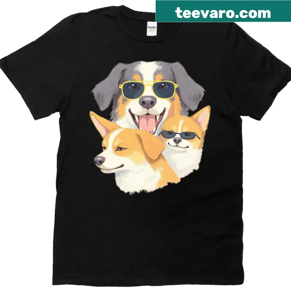 Illustration of a dog in sunglasses, minimalist design